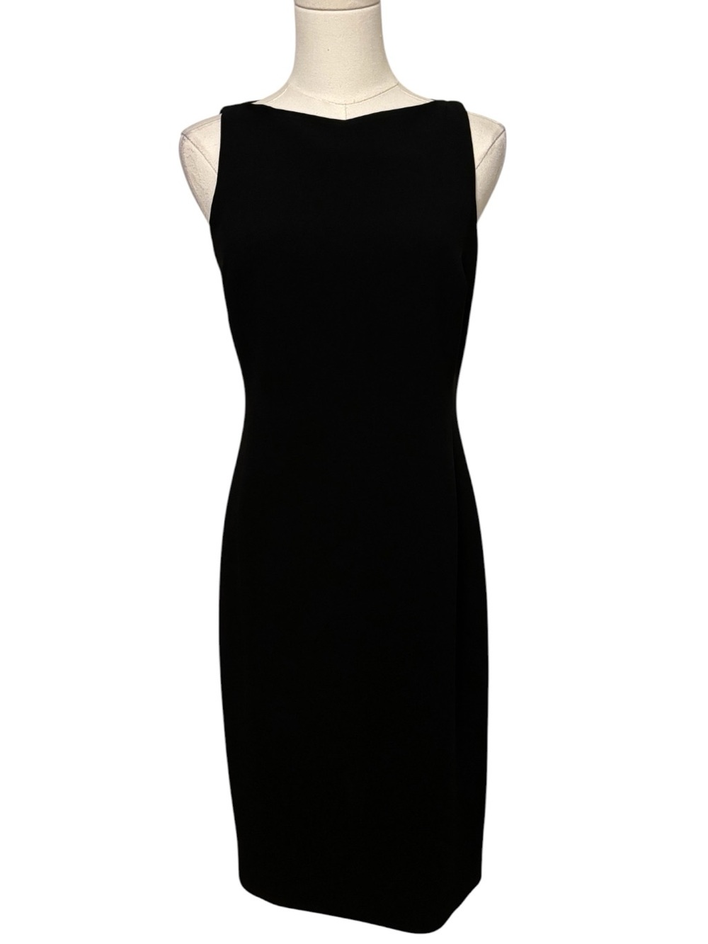Ann Taylor Black Sleeveless Midi Sheath Dress Size 6 Petite